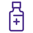 Icon of a prescription bottle with a medical cross in the middle of the bottle, representing medicine