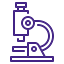 icon of a purple laboratory microscope.